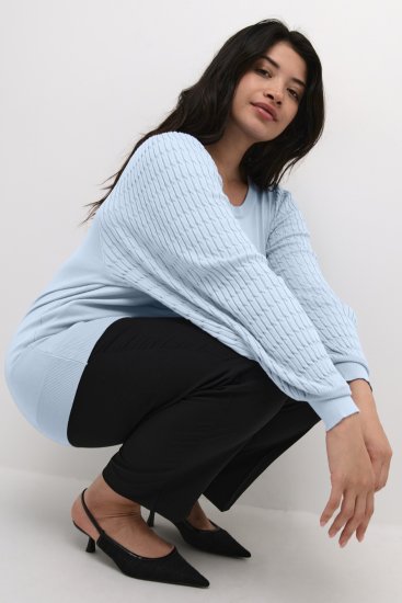 Kaffe Curve Lini Knit Megztinis Celestial Blue - Megztiniai ir džemperiai - 