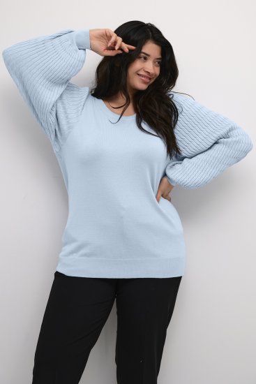 Kaffe Curve Lini Knit Megztinis Celestial Blue - Megztiniai ir džemperiai - 