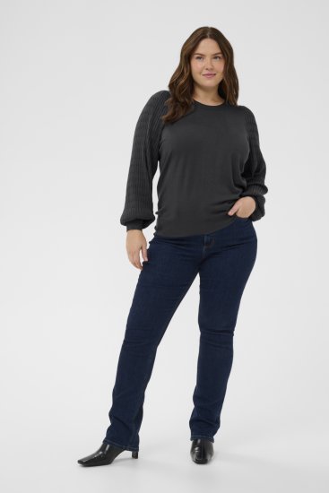 Kaffe Curve Lini Knit Megztinis Juoda Oyster - Megztiniai ir džemperiai - 