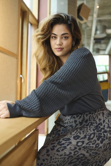 Kaffe Curve Lini Knit Megztinis Juoda Oyster - Megztiniai ir džemperiai - 