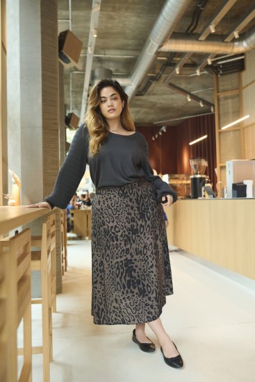 Kaffe Curve Lini Knit Megztinis Juoda Oyster - Megztiniai ir džemperiai - 