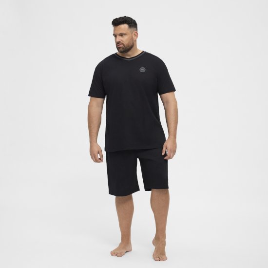 North Latitude Pyjama Shorts Black - Pižama/Loungewear - Didelių Dydžių Vyriškos Pižamos