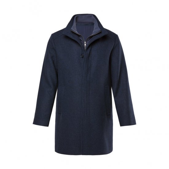 Boston Park Coat Two-Tone Wool Mix Navy - Didelės vyriškos striukės - Didelės vyriškos striukės