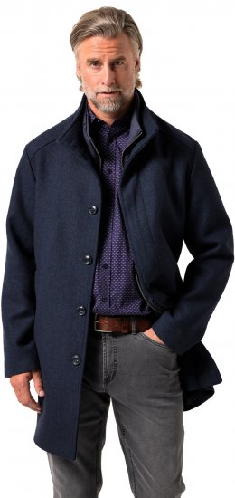 Boston Park Coat Two-Tone Wool Mix Navy - Didelės vyriškos striukės - Didelės vyriškos striukės
