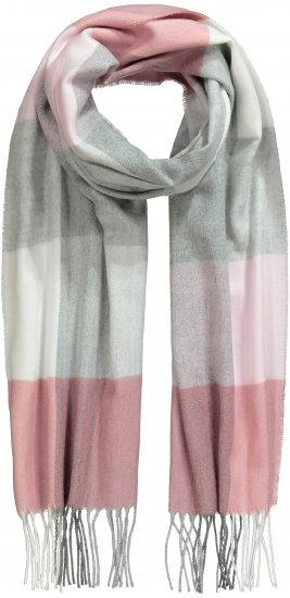 Ulla Popken Woven Check Print Scarf Dark Pink - Aksesuarai - 