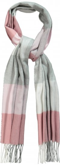 Ulla Popken Woven Check Print Scarf Dark Pink - Aksesuarai - 