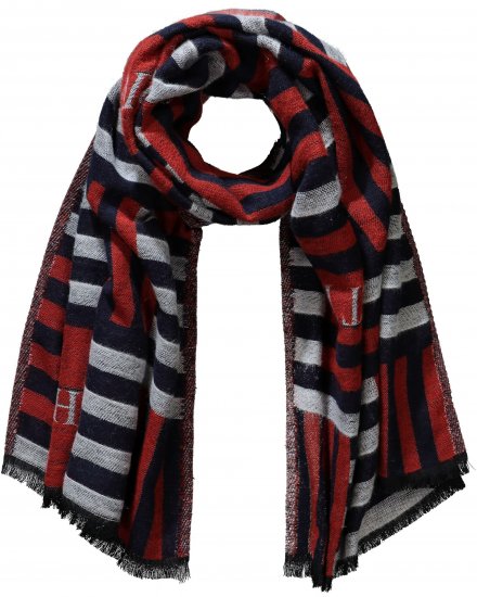 Ulla Popken Be Happy Statement Print Scarf Navy - Aksesuarai - 