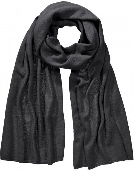 Ulla Popken Virgin Wool Cashmere Mix Scarf Black - Aksesuarai - 