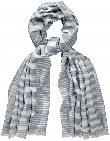Ulla Popken Striped Statement Scarf Grey - Aksesuarai - 