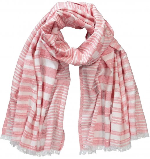 Ulla Popken Striped Statement Scarf Neon Red - Aksesuarai - 