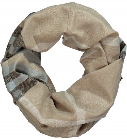Ulla Popken Plaid Infinity Scarf Brown - Aksesuarai - 