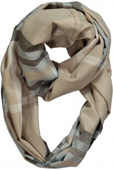 Ulla Popken Plaid Infinity Scarf Brown - Aksesuarai - 