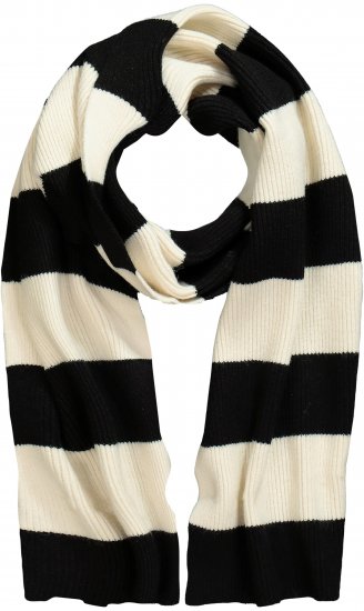 Ulla Popken Ribbed Striped Scarf Snow White - Aksesuarai - 