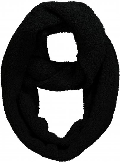Ulla Popken Teddy Fleece Infinity Scarf Black - Aksesuarai - 