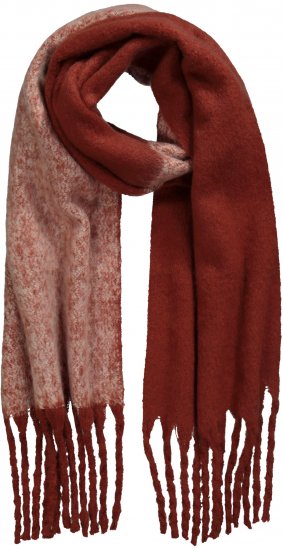 Ulla Popken Fringed Edge Boucle Scarf Orange - Aksesuarai - 