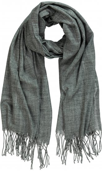 Ulla Popken Fringed Scarf Graphite Grey - Aksesuarai - 