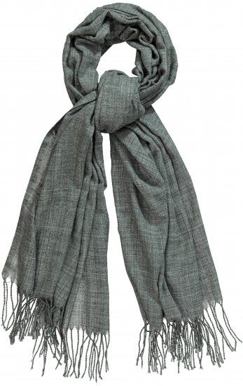 Ulla Popken Fringed Scarf Graphite Grey - Aksesuarai - 