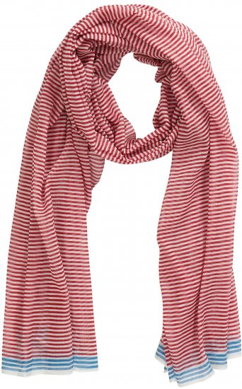 Ulla Popken Thin Stripe Color Contrast Scarf Salsa - Aksesuarai - 