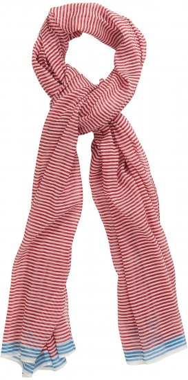 Ulla Popken Thin Stripe Color Contrast Scarf Salsa - Aksesuarai - 