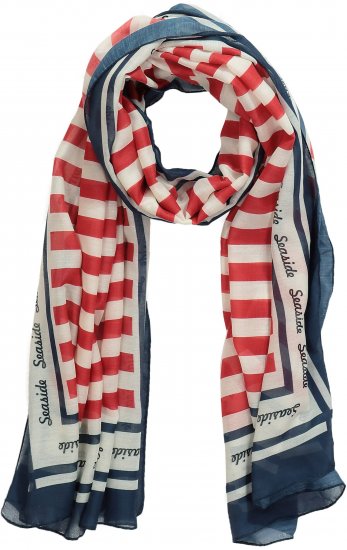 Ulla Popken Mix Stripe Scarf Forest Green - Aksesuarai - 