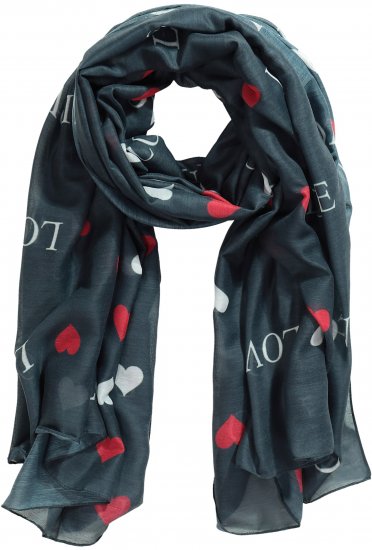 Ulla Popken Love Lightweight Scarf Navy - Aksesuarai - 