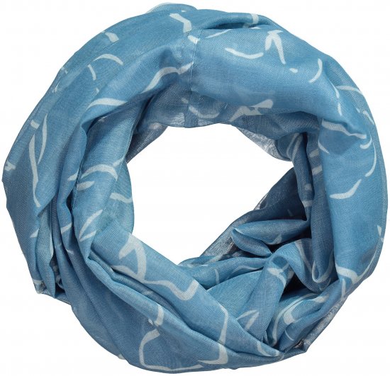 Ulla Popken Patterned Infinity Scarf Blue - Aksesuarai - 