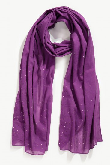 Ulla Popken Rhinestone Scarf Purple - Aksesuarai - 