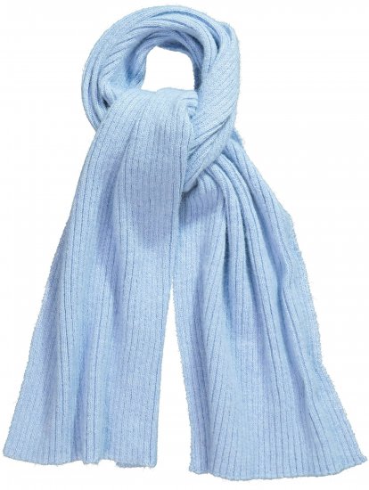 Ulla Popken Ribbed Knit Scarf Blue - Aksesuarai - 