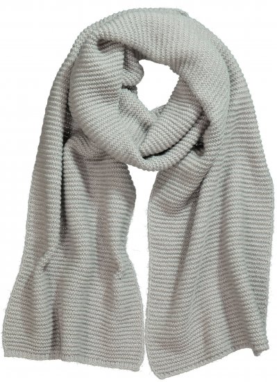 Ulla Popken Garter Stitch Knit Scarf Light Grey Melange - Aksesuarai - 
