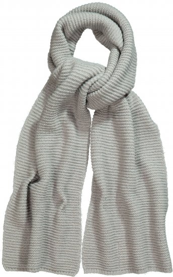 Ulla Popken Garter Stitch Knit Scarf Light Grey Melange - Aksesuarai - 