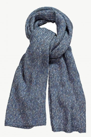 Ulla Popken Heather Knit Wool Blend Scarf Navy - Aksesuarai - 