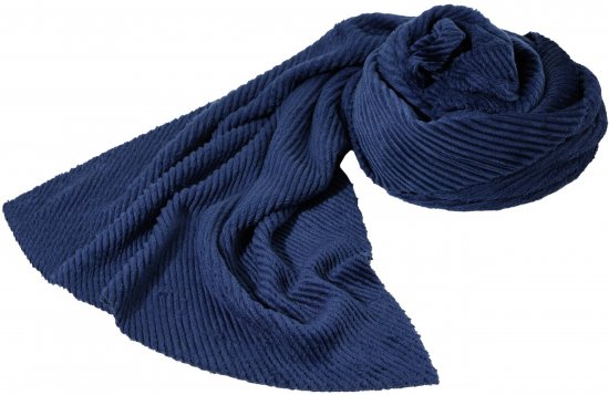 Ulla Popken Ribbed Chenille Scarf Navy - Aksesuarai - 
