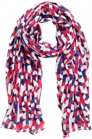 Ulla Popken Geometric Print Scarf Dark Red - Aksesuarai - 