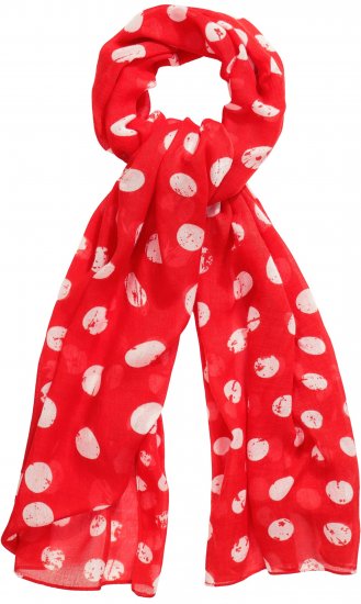 Ulla Popken Polka Dot Scarf Neon Red - Aksesuarai - 