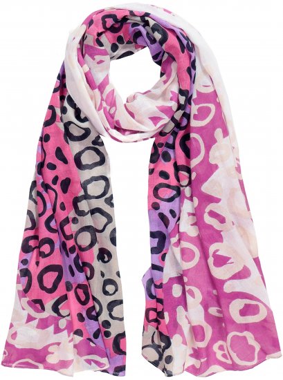 Ulla Popken Rainbow Leopard Print Scarf Pink - Aksesuarai - 