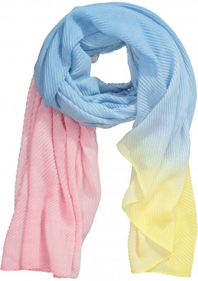 Ulla Popken Pleated Color Gradient Scarf Light Blue - Aksesuarai - 