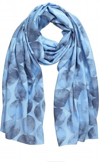 Ulla Popken Circle Print Scarf Blue - Aksesuarai - 