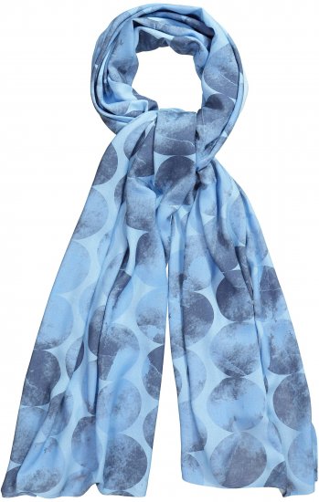 Ulla Popken Circle Print Scarf Blue - Aksesuarai - 