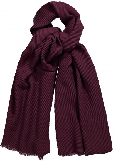 Ulla Popken Pleated Lightweight Scarf Dark Ruby - Ulla Popken - 