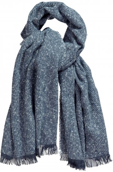 Ulla Popken Fringed Hem Knit Scarf Deep Aqua - Aksesuarai - 