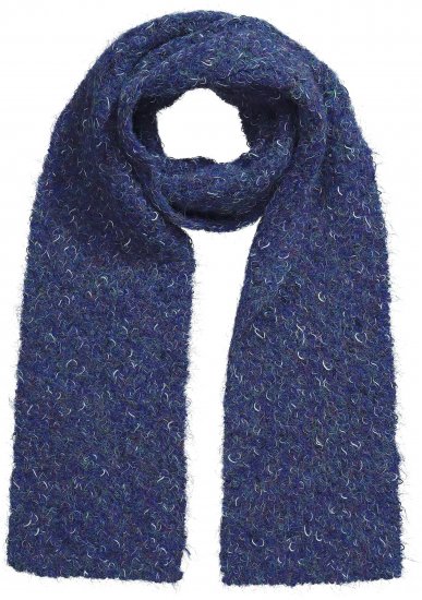 Ulla Popken Marled Mix Yarn Wool Blend Scarf Deep Aqua - Aksesuarai - 