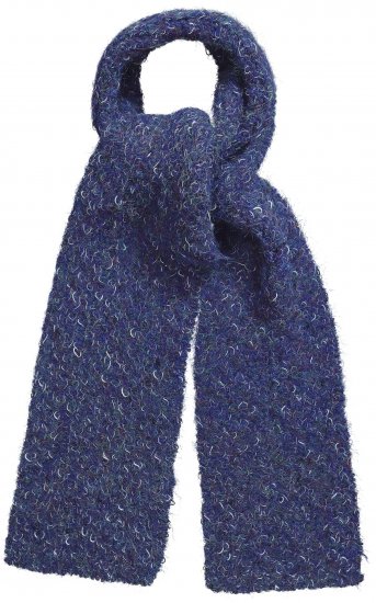 Ulla Popken Marled Mix Yarn Wool Blend Scarf Deep Aqua - Aksesuarai - 