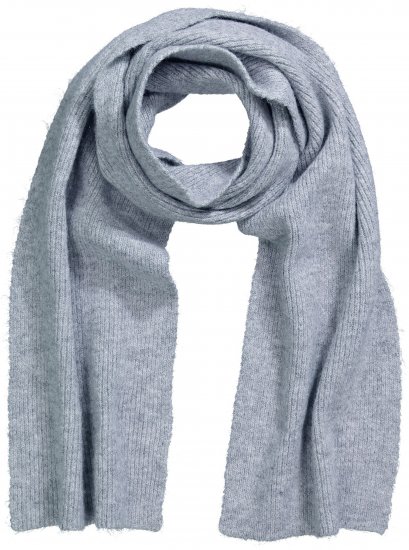 Ulla Popken Ribbed Knit Scarf Light Grey Melange - Aksesuarai - 