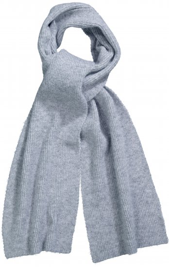 Ulla Popken Ribbed Knit Scarf Light Grey Melange - Aksesuarai - 