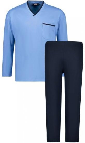 Adamo Beppo Long Sleeve Pyjama Light Blue - Apatinis trikotažas ir plaukimo apranga - Apatinis trikotažas - 2XL-8XL