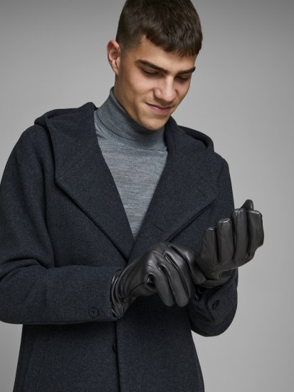 Jack & Jones Montana Leather Gloves Black - Aksesuarai - 