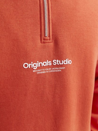 Jack & Jones Esterbro High Neck Quarter Zip Sweatshirt Red - Megztiniai ir džemperiai - Megztiniai ir Džemperiai - 2XL-14XL