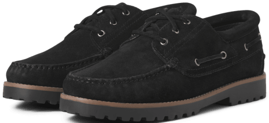 Jack & Jones Brooklyn Suede Boat Shoes Black - Vyriški Batai 40-52 - 