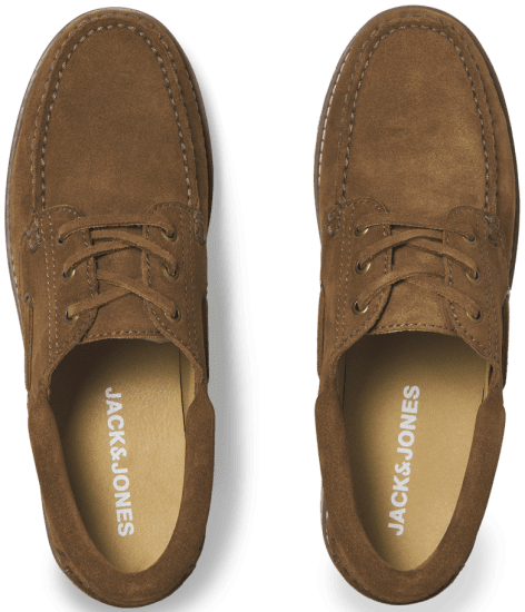 Jack & Jones Brooklyn Suede Boat Loafers Cognac - Vyriški batai 40-52 - 