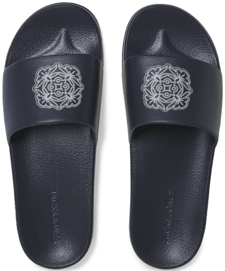 Jack & Jones Flower Sliders Black - Vyriški batai 40-52 - 